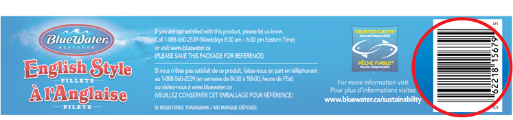 Bluewater Package UPC Code