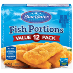 BlueWater Seafoods Battered Fish Portions, Real Fish, Frozen, 12 Count, 600 g Package