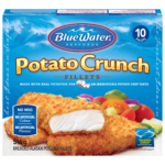 BlueWater Seafoods Potato Crunch Fish, Wild Caught Pollock, Frozen, 10 Count, 516 g Package