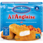 BlueWater Seafoods Poisson à l'anglaise, lieu sauvage pêché, congelé, 6 unités, paquet de 500 g