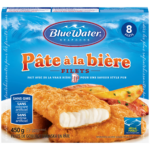 Poisson pané à la bière BlueWater Seafoods, goberge sauvage, congelé, 8 unités, paquet de 450 g